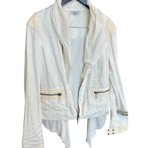 Obakki size 8 cotton,silk and suede beautiful coat in excellent used condition - Picture 2 of 16